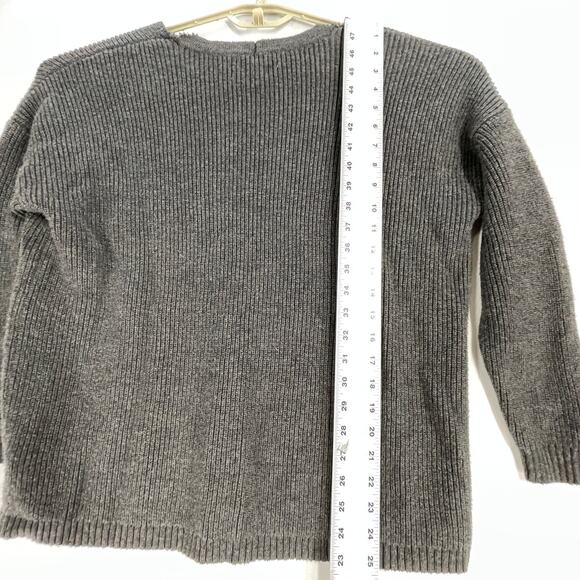 American Eagle Outfitters Sweater Women XL Gray Wool Blend Academia FLAW - Picture 3 of 8